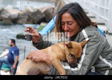 Ein Fischerleben im Libanon von Beirut Stockfoto