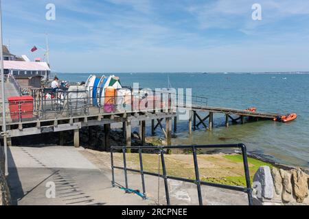 Promenade Bootssteg Seaview, Isle of Wight, England, Großbritannien Stockfoto