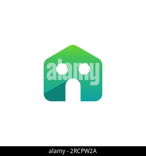 Privatbuchstabe Ein Symbol. Face Home-Logo. Immobilienlogo Stock Vektor