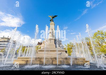 Fontaine Place de la République à Dijon, Monument à Sadi Carnot, Renommée. Stockfoto