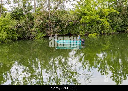 Séjour en bâteau sur la Saône. Stockfoto