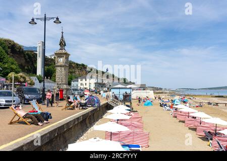 Clock Tower Beach und Promenade, Shanklin, Isle of Wight, England, Großbritannien Stockfoto