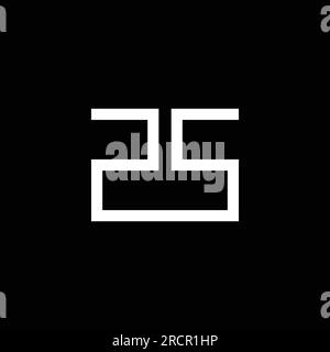 EPS10 Vektornummer 25 oder Anfangsbuchstaben ss Logo-Designvorlage. 2S Symbol oder Symbol isoliert auf schwarzem Hintergrund Stock Vektor