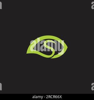 Leserbrief s Auge pflanzliche medizinische Logo-Vektor Stock Vektor