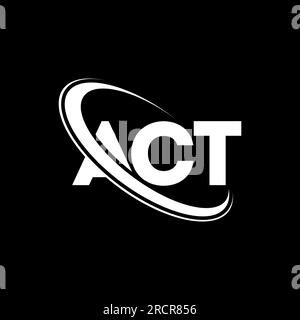 ACT-Logo. AKT-Brief. ACT-Logo. Das ACT-Logo der Intials ist mit einem Kreis und einem Monogramm-Logo in Großbuchstaben verbunden. AKTTYPOGRAFIE für Technologie, Busine Stock Vektor