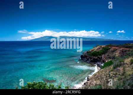 Die Insel Maunaloa aus Sicht von Maui Stockfoto