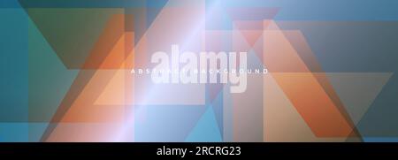 Farbenfrohes geometrisches modernes abstraktes breites Banner mit Dreiecksformen. Farbiger abstrakter Hintergrund für geometrische Vektoren. Vektordarstellung Stock Vektor