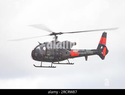 Fairford, Gloucestershire, Großbritannien. 15. Juli 2023 - RAF Fairford, Gloucestershire. Ereignis: Royal International Air Tattoo 2023 Bildunterschrift: Gazelle Helicopter - In Zivilem Besitz Bild: Mark Dunn/Alamy Live News (Veranstaltungen) Guthaben: Mark Dunn Photography/Alamy Live News Stockfoto