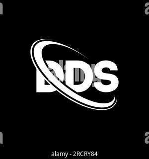 DDS-Logo. DDS-Brief. Logo mit DDS-Buchstaben. Initialen DDS-Logo, verbunden mit einem Kreis und einem Monogramm-Logo in Großbuchstaben. DDS-Typografie für Technologie, Unternehmen Stock Vektor