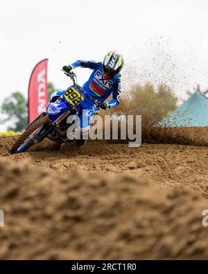 Profi- und Amateur-Motocross-Fahrer beim Triple Crown Series-Rennen in Ontario, Kanada Stockfoto