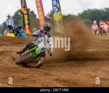 Profi- und Amateur-Motocross-Fahrer beim Triple Crown Series-Rennen in Ontario, Kanada Stockfoto