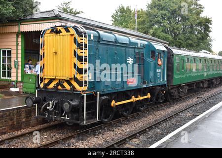 Klasse 08 Shunter Nr. 08288 am Watercress Line Diesel Gala Day am 14. Juli 2023 Stockfoto