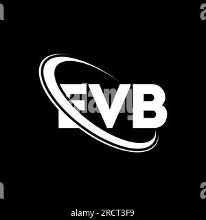 EVB-Logo. EVB-Brief. Logo mit EVB-Buchstaben. Initialen EVB-Logo, verbunden mit einem Kreis und einem Monogramm-Logo in Großbuchstaben. EVB-Typografie für Technologie, Unternehmen Stock Vektor