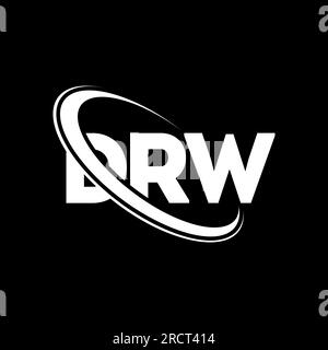 DRW-Logo. DRW-Buchstabe. Logo mit DRW-Buchstaben. Initialen DRW-Logo, verbunden mit einem Kreis und einem Monogramm-Logo in Großbuchstaben. DRW-Typografie für Technologie, Unternehmen Stock Vektor