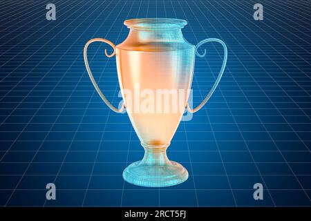 Visualisierung 3D-cad-Modell des Gold Cup Award, 3D-Rendering Stockfoto