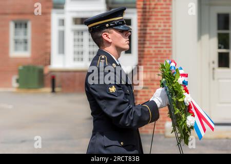 Zeremonie zu Ehren des Lebens von George Washington Dugan, dem einzigen Schwarzen aus Concord, der sich im Bürgerkrieg engagierte. Stockfoto