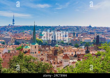 Panoramablick auf Prag, Hauptstadt der Tschechischen Republik Stockfoto