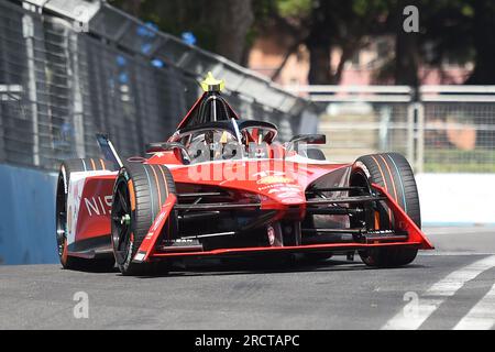 16. Juli 2023, Circuito Cittadino dell'EUR, Rom, Italien; FIA Formel E des Roma Race Day; normannisches NATO-Team Nissan Stockfoto