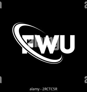 FWU-Logo. FWU-Brief. Logo mit FWU-Buchstaben. Initialen FWU Logo verbunden mit Kreis und Monogramm-Logo in Großbuchstaben. FWU-Typografie für Technologie, Geschäfte Stock Vektor