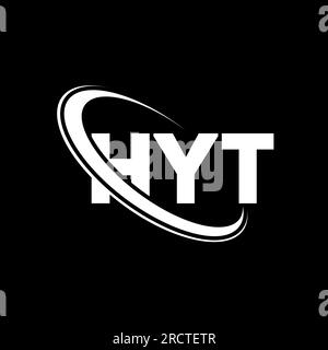 HYT-Logo. HYT-Brief. Logo mit HYT-Buchstaben. Initialen HYT-Logo, verbunden mit Kreis und Monogramm-Logo in Großbuchstaben. HYT-Typografie für Technologie, Geschäfte Stock Vektor