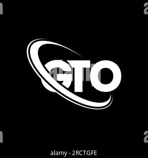 GTO-Logo. GTO-Brief. Logo mit GTO-Buchstaben. Initialen GTO-Logo, verbunden mit einem Kreis und einem Monogramm-Logo in Großbuchstaben. GTO-Typografie für Technologie, Geschäfte Stock Vektor