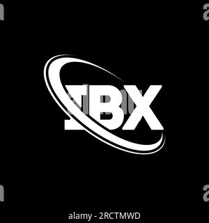 IBX-Logo. IBX-Brief. IBX-Logo. Initialen IBX-Logo, verbunden mit einem Kreis und einem Monogramm-Logo in Großbuchstaben. IBX-Typografie für Technologie, Unternehmen Stock Vektor