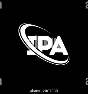 IPA-Logo. IPA-Brief. IPA-Logo. Initialen IPA-Logo, verbunden mit einem Kreis und einem Monogramm-Logo in Großbuchstaben. IPA-Typografie für Technologie, Unternehmen Stock Vektor