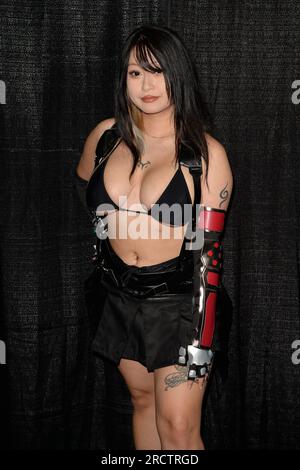 Miami, Florida, USA. 15. Juli 2023. Aurora Skye nimmt an der Exxxotica Expo 2023 Teil, die am 15. Juli 2023 im Miami Airport Convention Center in Miami, Florida, stattfindet. Kredit: Mpi04/Media Punch/Alamy Live News Stockfoto