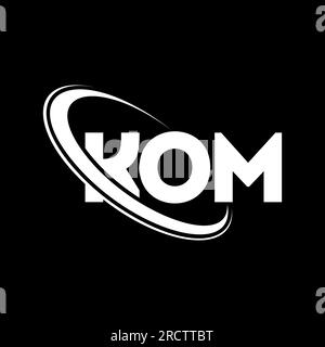 KOM-Logo. EIN Brief VON KOM. LOGO mit KOM-Buchstaben. Initialen KOM Logo verbunden mit Kreis und Monogramm-Logo in Großbuchstaben. KOM-Typografie für Technologie, Geschäfte Stock Vektor