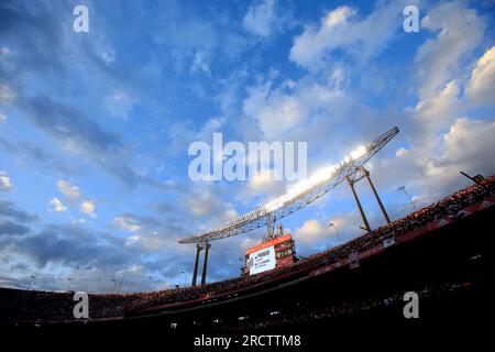 Sao Paulo, Brasilien. 16. Juli 2023. Während des Spiels zwischen Sao Paulo und Santos in Morumbi in Sao Paulo, Brasilien (Fernando Roberto/SPP) Guthaben: SPP Sport Press Photo. Alamy Live News Stockfoto