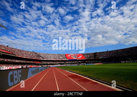 Sao Paulo, Brasilien. 16. Juli 2023. Während des Spiels zwischen Sao Paulo und Santos in Morumbi in Sao Paulo, Brasilien (Fernando Roberto/SPP) Guthaben: SPP Sport Press Photo. Alamy Live News Stockfoto