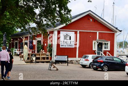 Restaurant Stallet im Hafen von Tammisaari, Finnland Stockfoto