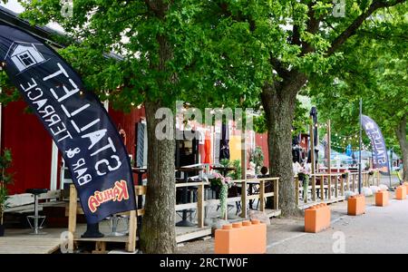 Restaurant Stallet im Hafen von Tammisaari, Finnland Stockfoto