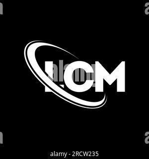 LCM-Logo. LCM-Buchstabe. LCM-Logo mit Buchstaben. Initialen LCM-Logo verbunden mit Kreis und Monogramm-Logo in Großbuchstaben. LCM-Typografie für Technologie, Unternehmen Stock Vektor