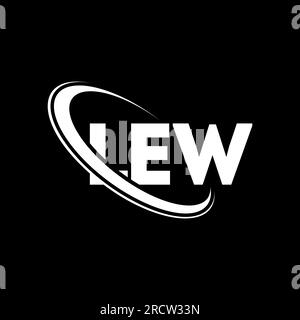 LEW-Logo. LEW-Brief. LOGO mit LEW-Buchstaben. Initialen LEW Logo verbunden mit Kreis und Monogramm-Logo in Großbuchstaben. LEW-Typografie für Technologie, Geschäfte Stock Vektor