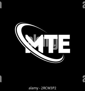 MTE-Logo. MTE-Brief. Logo mit MTE-Buchstaben. Initialen MTE-Logo, verbunden mit einem Kreis und einem Monogramm-Logo in Großbuchstaben. MTE-Typografie für Technologie, Unternehmen Stock Vektor
