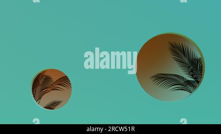 Geometrie und Natur Pflanzen farbenfroher Hintergrund, 3D-Rendering Stockfoto