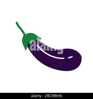 Frische Auberginen. Gemüse. Landwirtschaftliche Erzeugnisse. Handgezeichnete Vektordarstellung. Stock Vektor