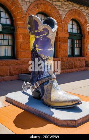 Wyoming, WY, USA - 10. Mai 2022: The Cheyenne Depot Plaza Stockfoto