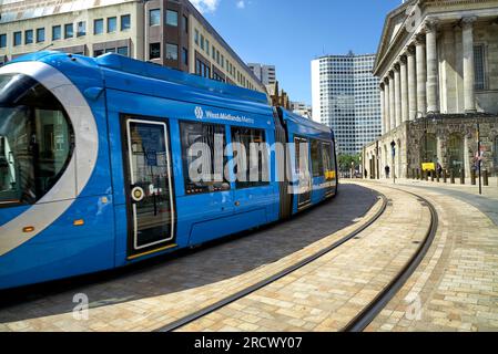 Birmingham Tram Victoria Square England Großbritannien Stockfoto