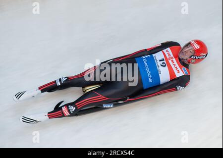 Möller, David Aktion Rodel Welt Cup der Herren am 27.11.2011 in Igls Stockfoto