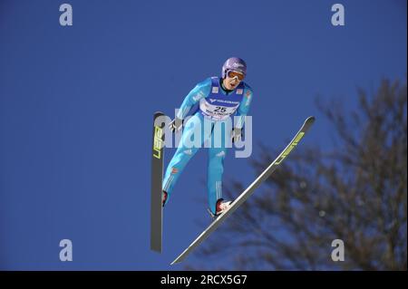Martin SCHMITT Aktion Skispringen Welt Cup 30.1.2011 in Willingen Stockfoto
