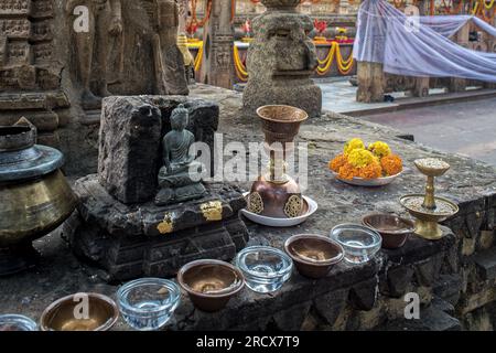 12 25 2014 Rituale in der tibetischen Mythologie im Maha Bodhi Komplex Bodhgaya Bihar Indien.Asien Stockfoto