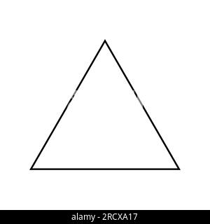 Eigenschaften gleichseitiger Dreiecke in der Mathematik. Drei Seiten mit gleicher Länge. Geometrische Form. Vektordarstellung isoliert auf weißem Hintergrund. Stock Vektor