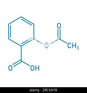 Chemische Struktur von Aspirin oder Acetylsalicylsäure (C9H8O4). Chemische Ressourcen für Lehrer und Schüler. Vektordarstellung Stock Vektor