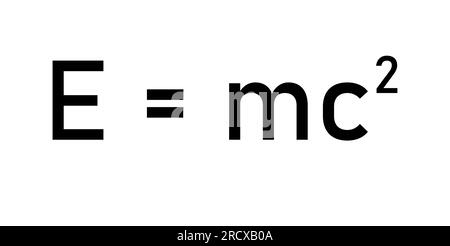 Einsteins Formel. Energie, Masse und Geschwindigkeit der Lichtgleichung. EMV-Formel. Masse- und Energie-Einstein-Gleichung. Physik-Ressourcen für Lehrer Stock Vektor