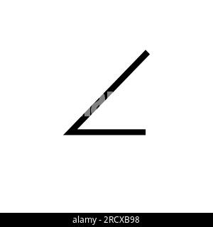 Eckpunkt des Winkelsymbols in Mathematik. Symbol "Winkel messen". Vektordarstellung isoliert auf weißem Hintergrund. Stock Vektor