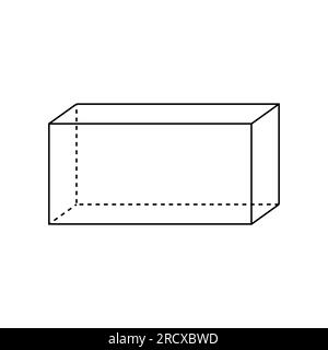 die 3D-Form des rechteckigen Prismas in der Mathematik. Stock Vektor