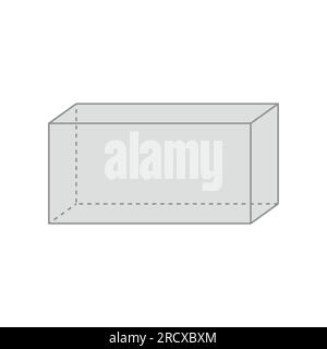 die 3D-Form des rechteckigen Prismas in der Mathematik. Stock Vektor
