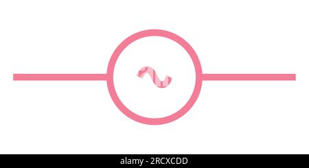Vektordarstellung des Symbols für Wechselspannungsquelle Stock Vektor
